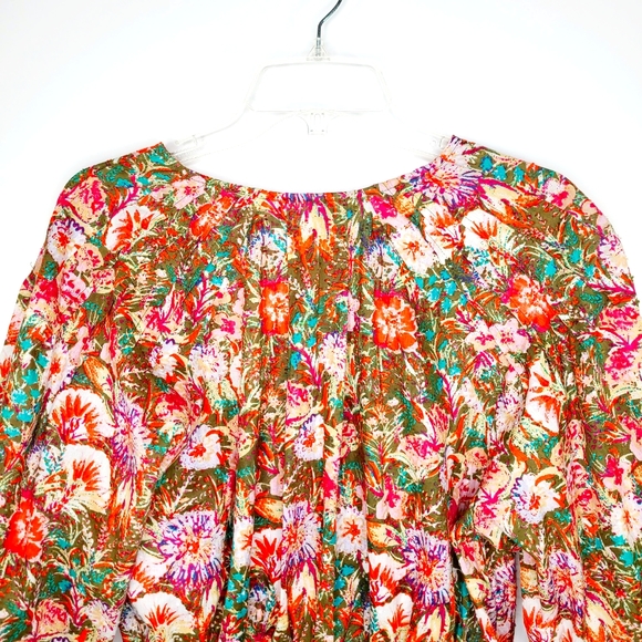 Free People Party Playlist surplice VNeck floral print blouse - Picture 7 of 12